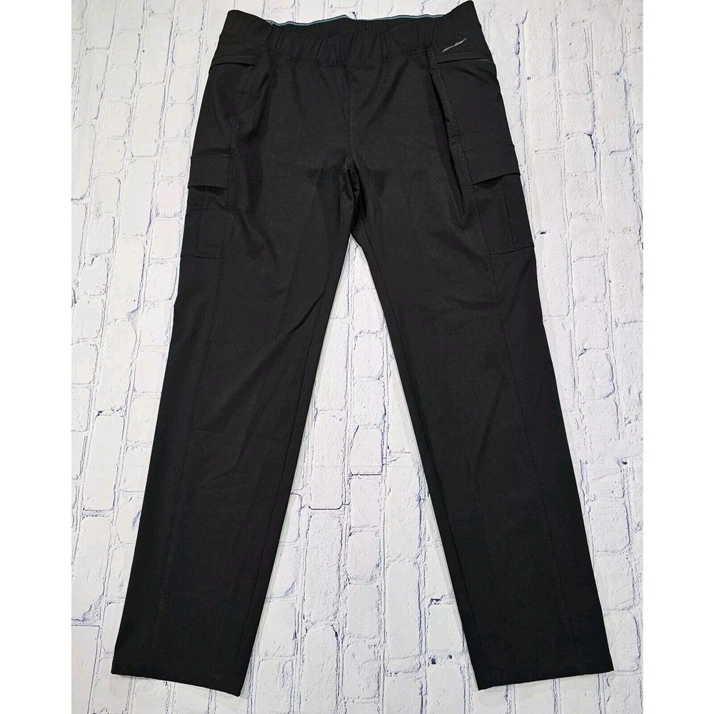 Eddie Bauer WR Stratify Slightly Curvy Slim Cargo Stretch Black Pants WOMENS 16